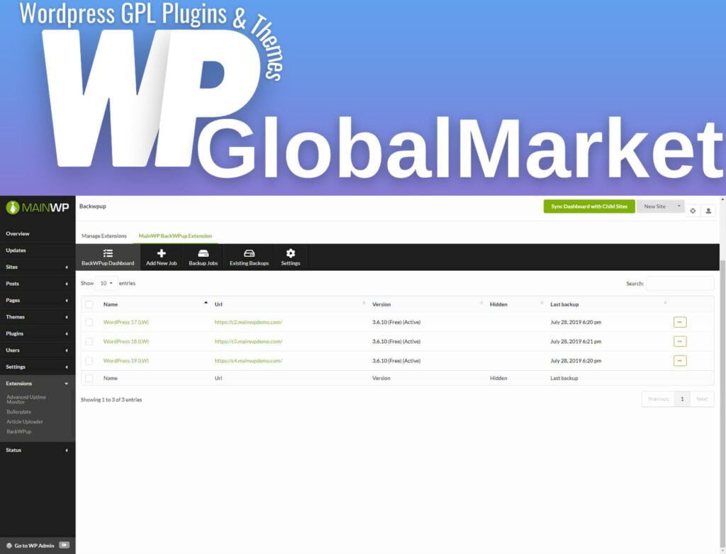 MAINWP Backup WordPress Extension