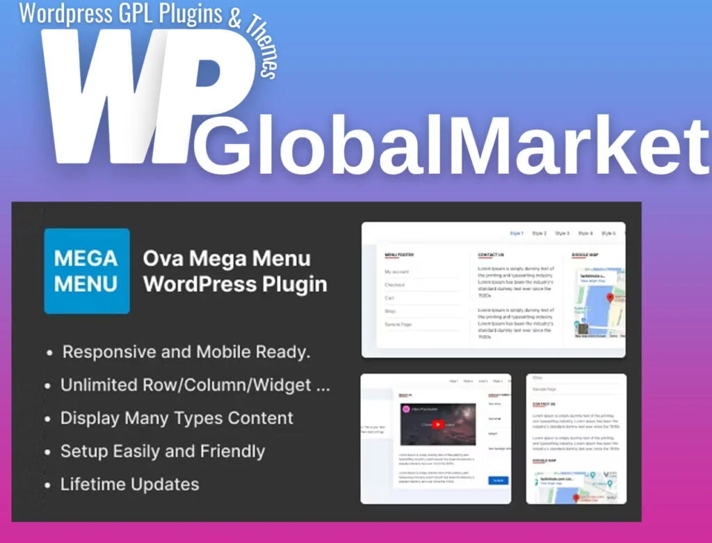 Ova mega menu wordpress plugin