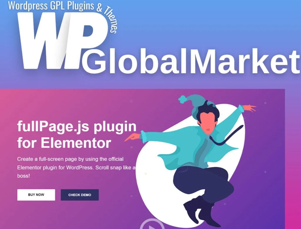 Fullpage.js wordpress plugin for elementor