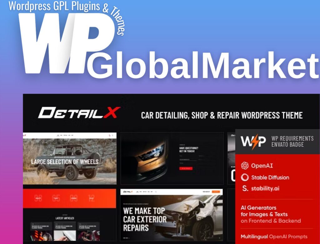 Detailx - car detailing, shop & repair wordpress theme