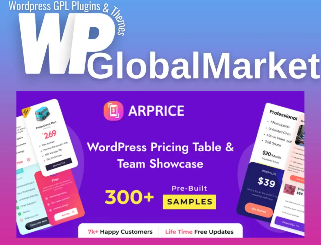 Arprice – wordpress pricing table plugin