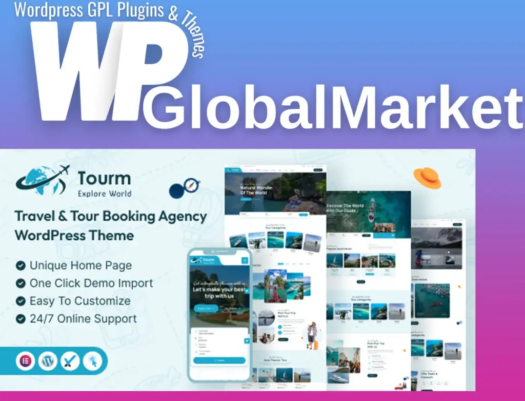 Tourm – travel and tour booking agency wordpress theme