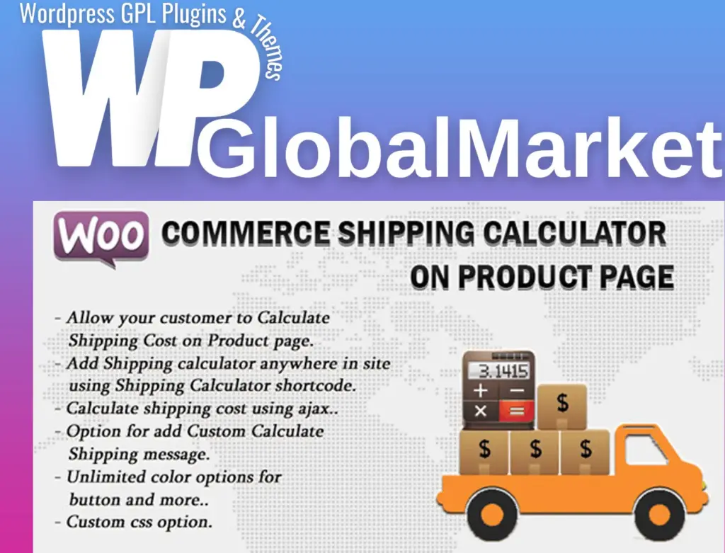 Woocommerce shipping calculator on product page