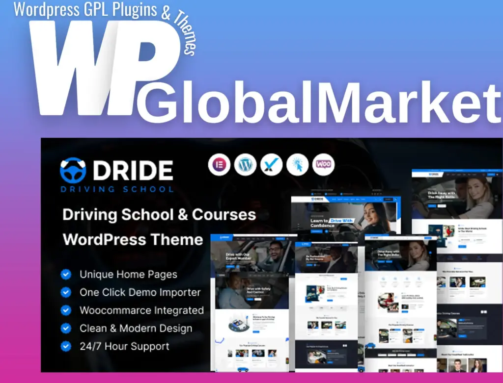 Dride – driving school and courses wordpress theme