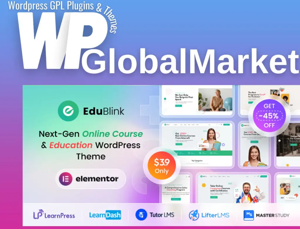 Edublink – education and online course wordpress theme