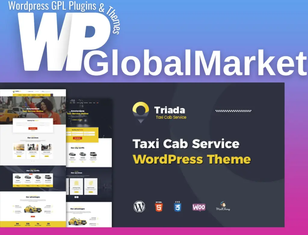 Triada – taxi cab service company wordpress theme