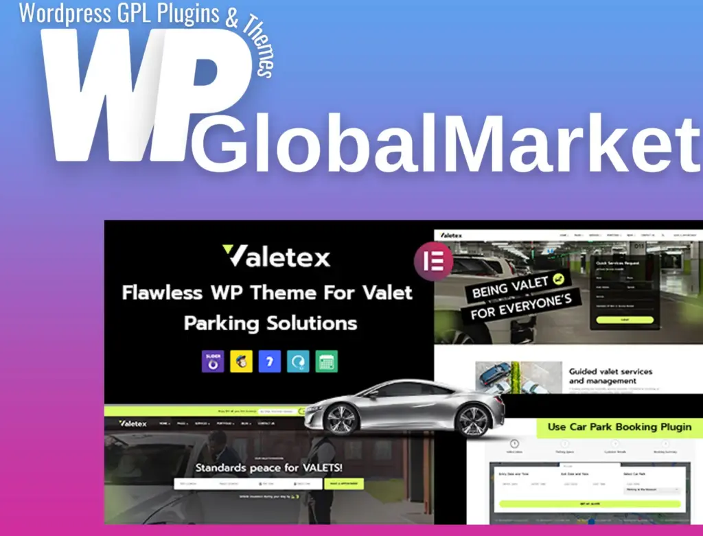 Valetex – valet and parking services wordpress theme