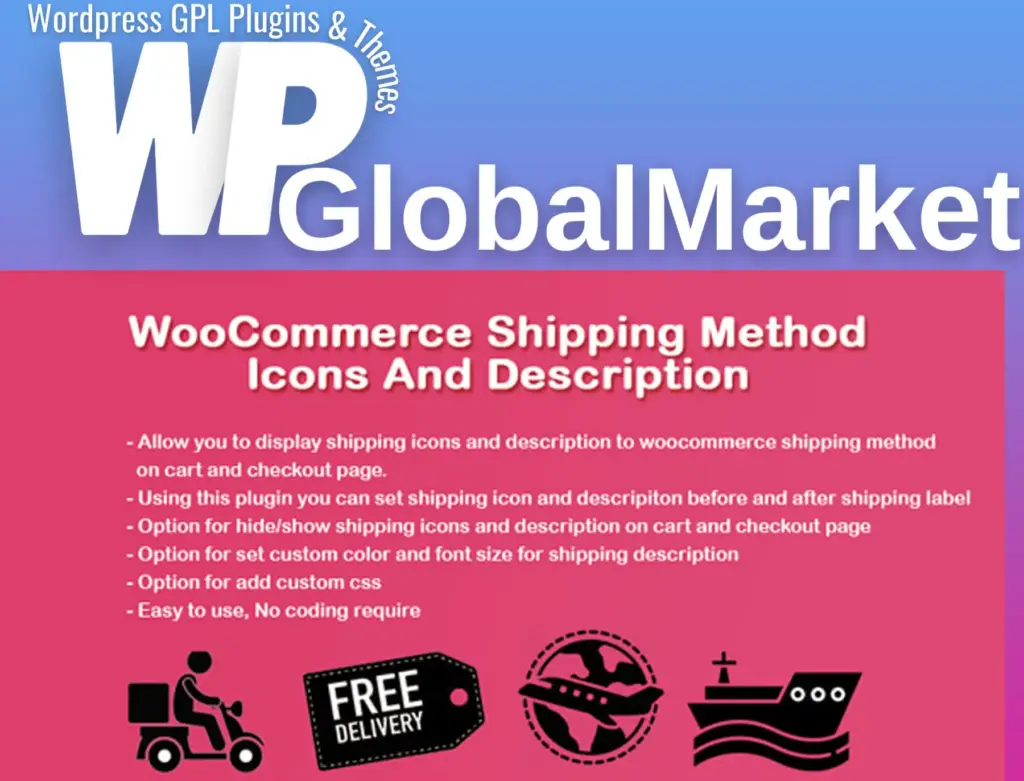 Woocommerce shipping icons and description