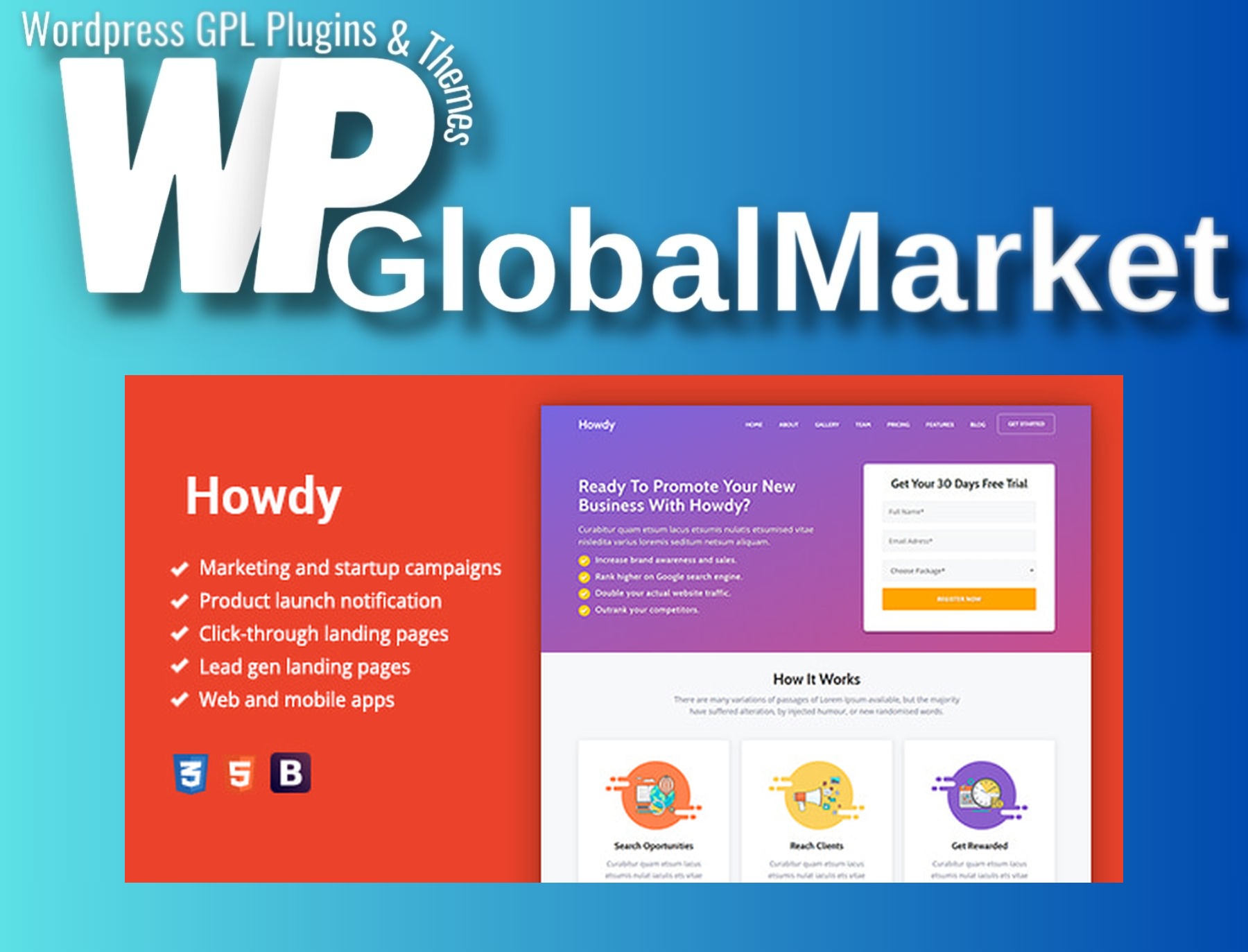 Howdy – Multipurpose High-Converting Landing Page WordPress Theme