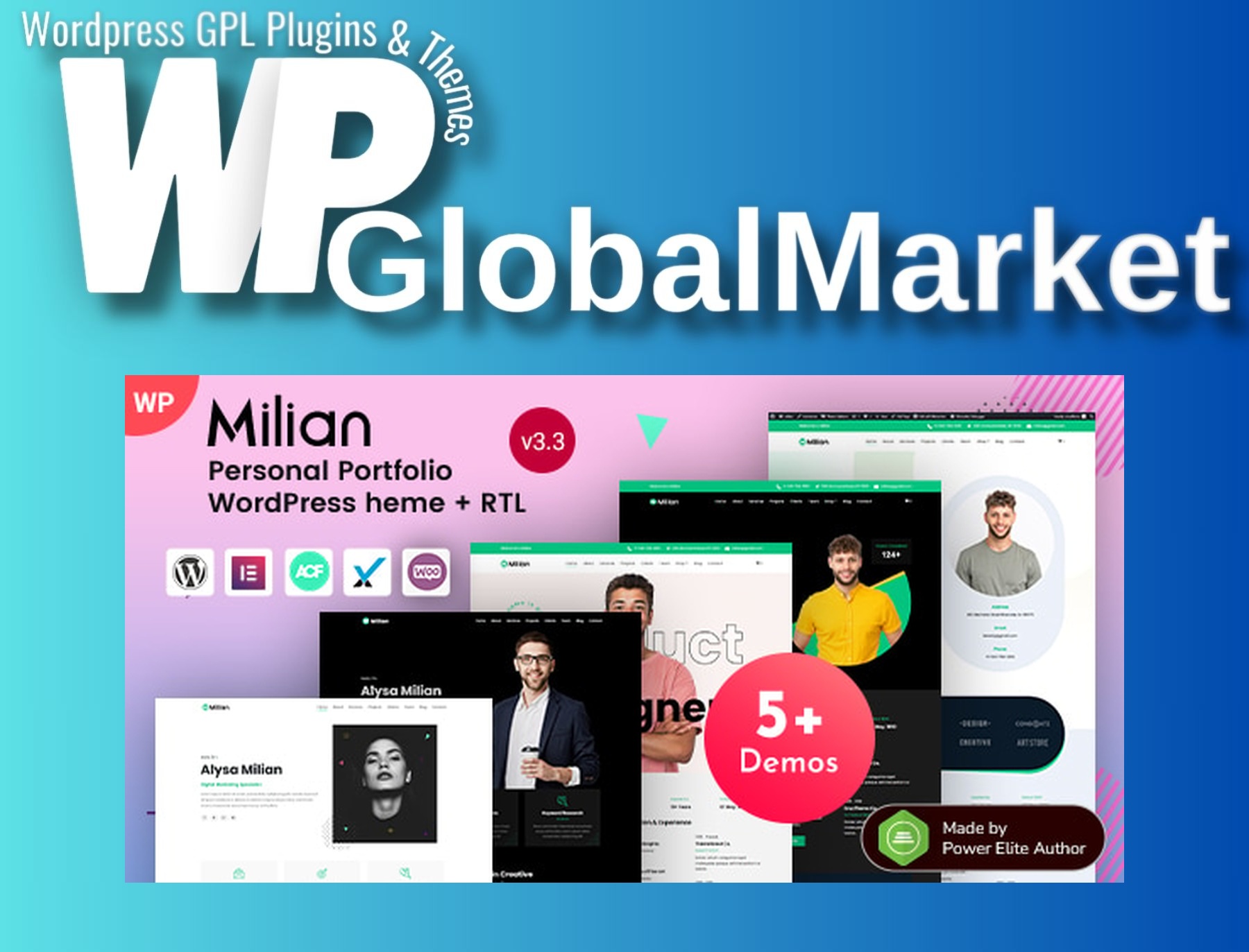 Milian – Personal Portfolio Elementor WordPress